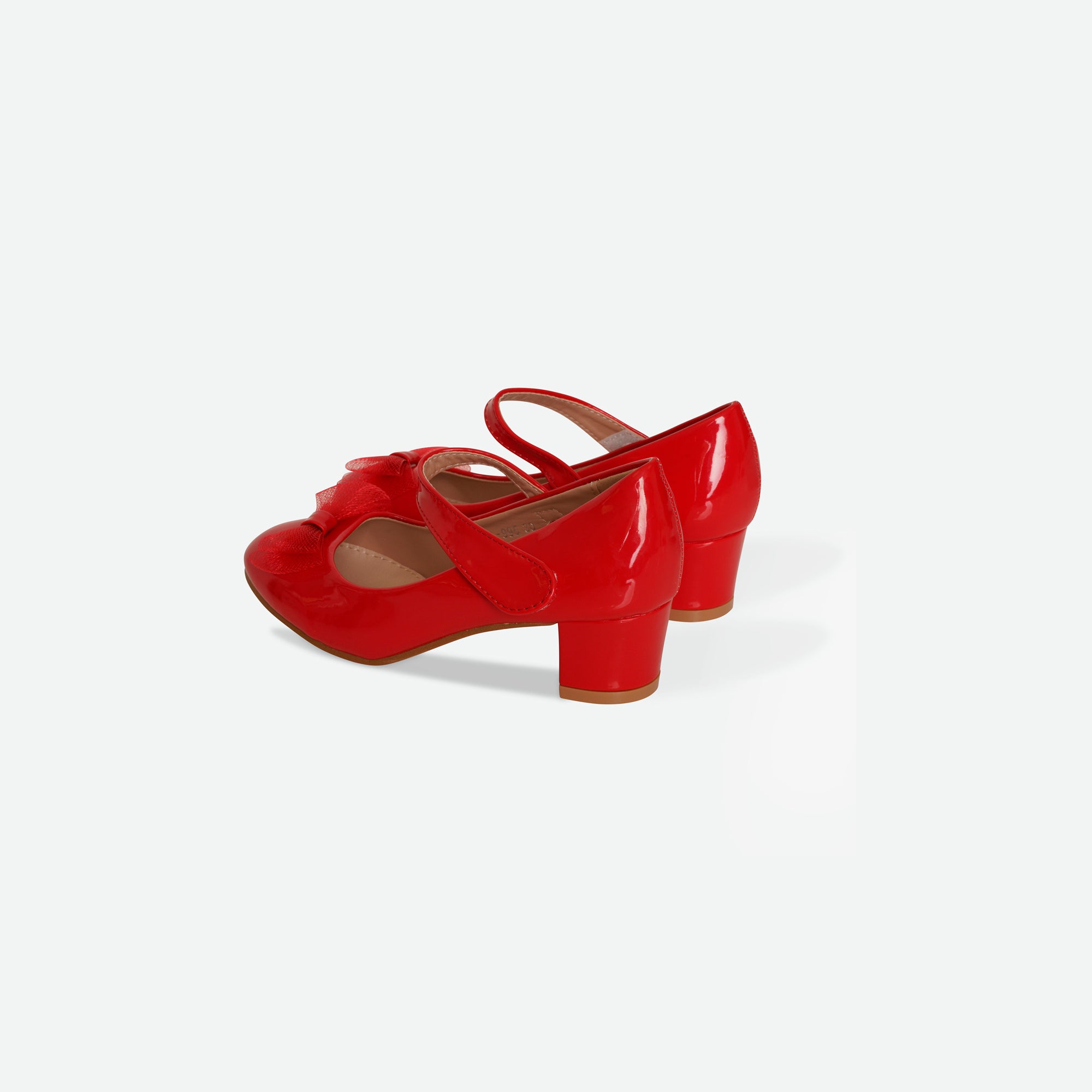 SKYE- Red Patent bow block heel