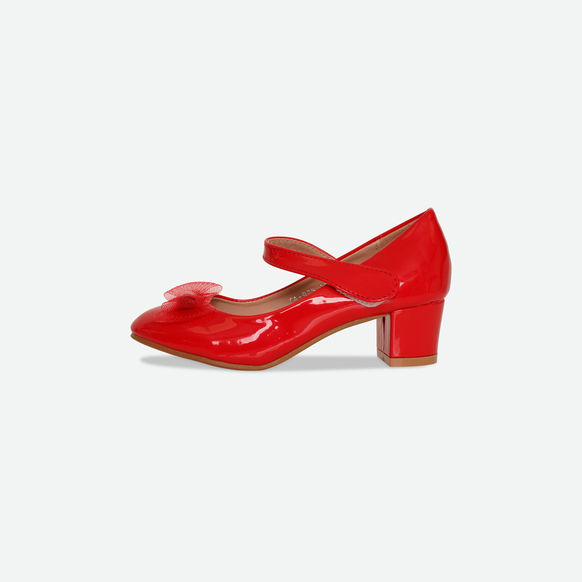 SKYE- Red Patent bow block heel