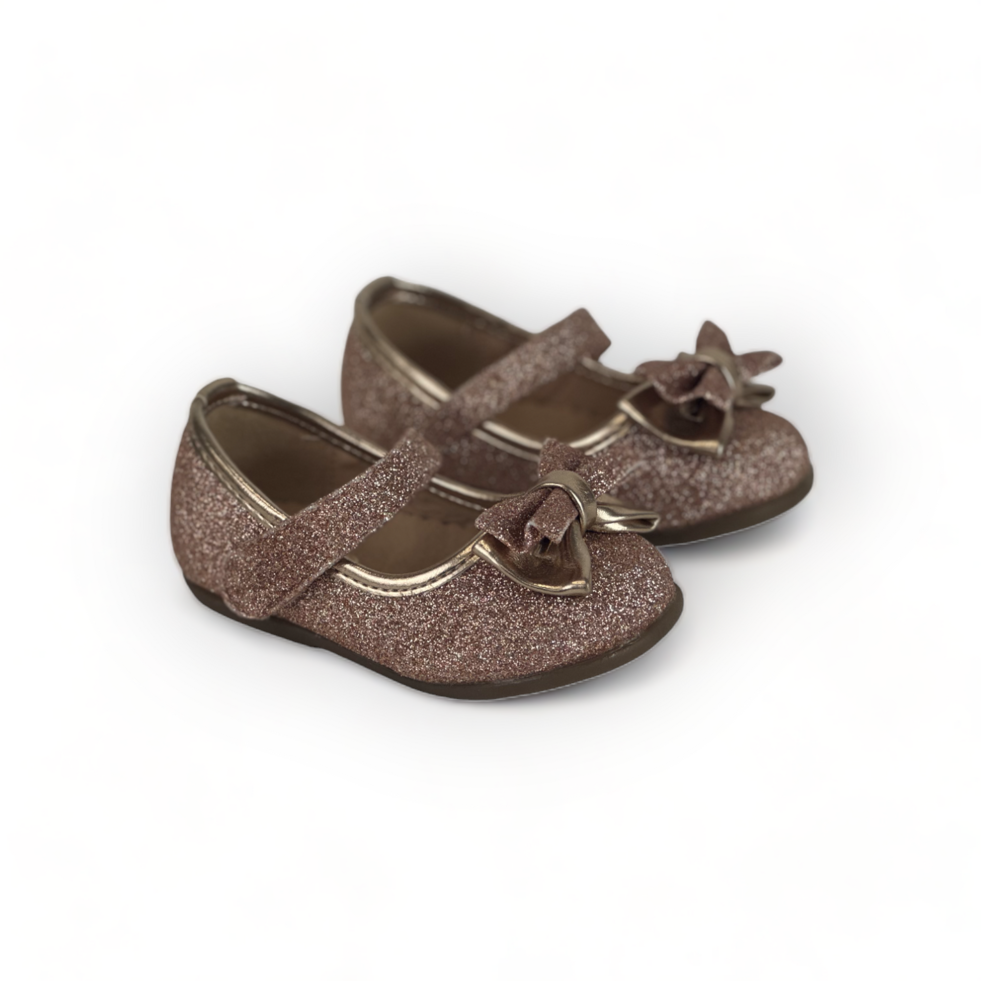 SWEETIE- Silver Bow Baby Sparkly Shoes